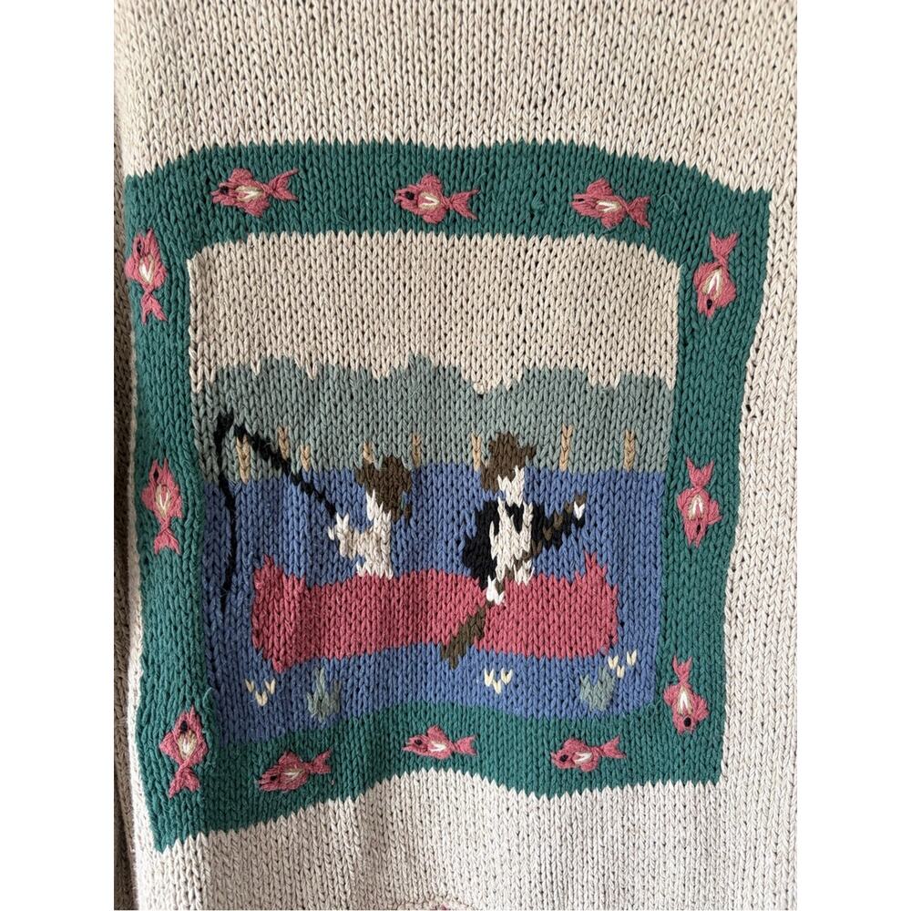 Woolrich Linen Cotton Sweater Fishing Pole Duck Long size XL - Picture 6 of 8